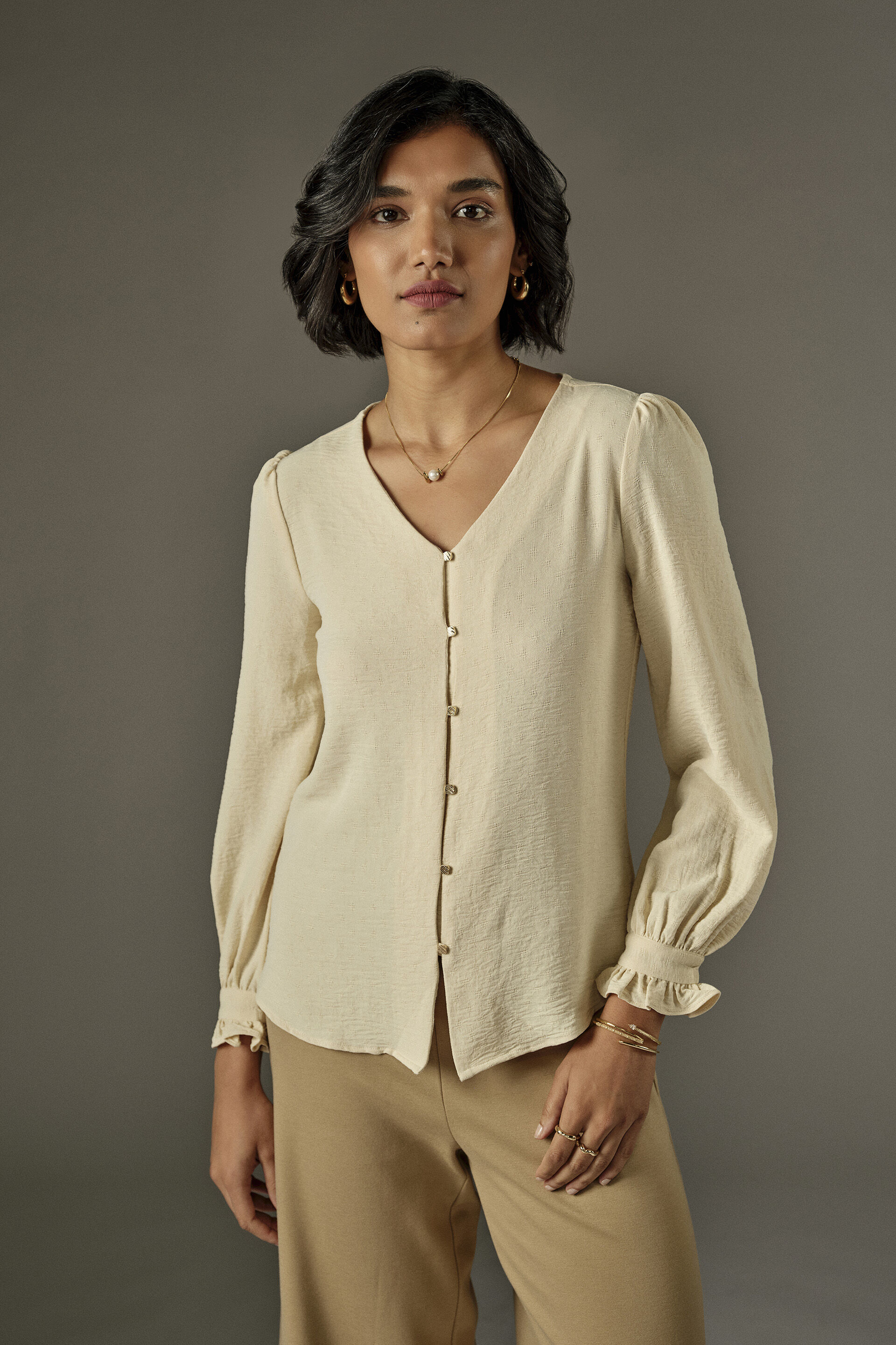 Full Sleeves Top in Cream